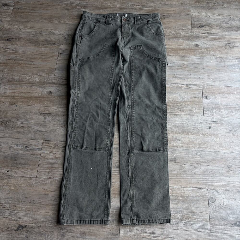 Dickies Carpenter Pants Womens 4R green Twill Utility Double Knee Hammer Loop